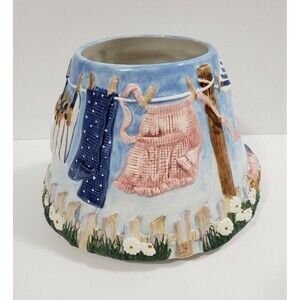 Yankee Candle Laundry Day Candle Jar Shade Clothesline Fence Large Candle Topper